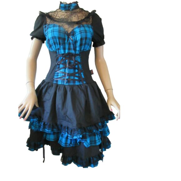 LONDON ROCK Rockabilly/Punk Dress Women's Large New with Tags - Picture 1 of 3
